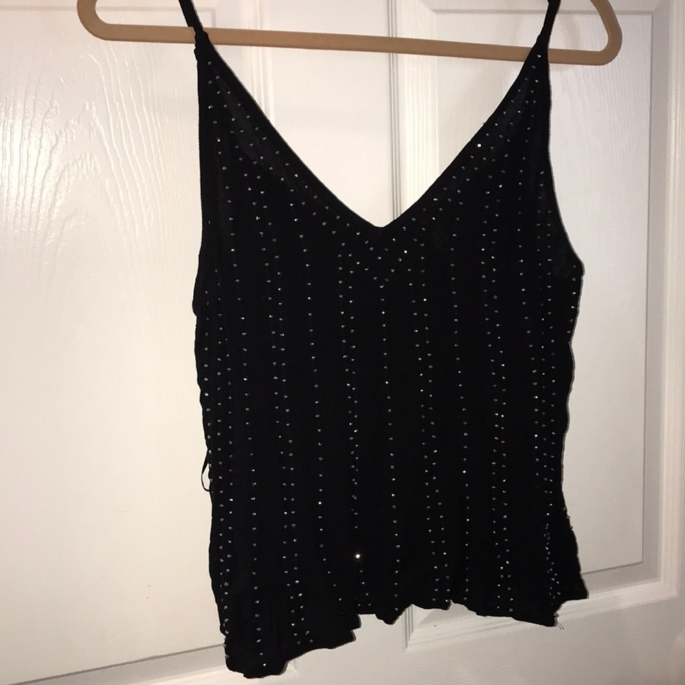 Free People silver beaded tank top